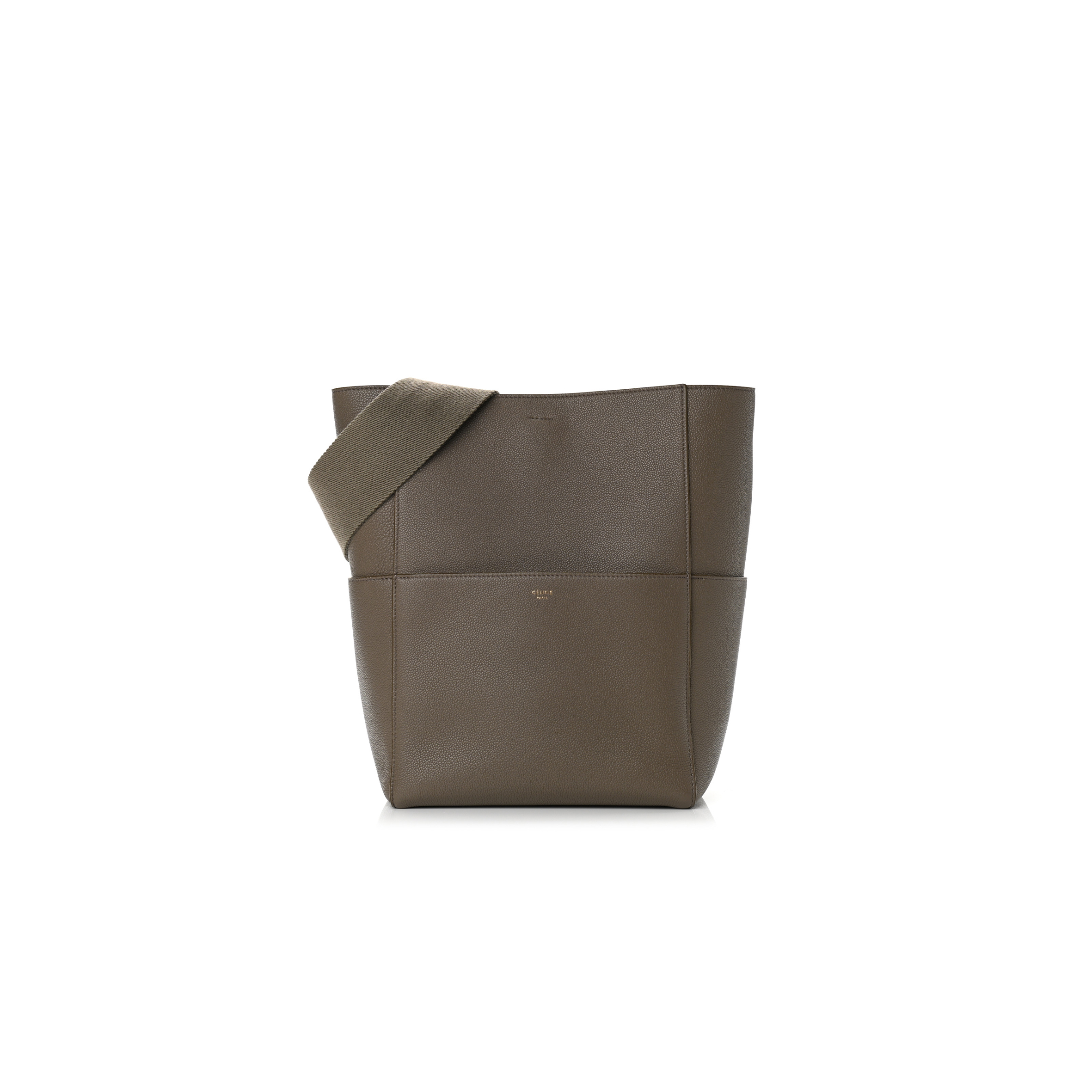 CELINE BUCKET BAG IN SANGLE SEAU PEBBLED CALFSKIN 176593AH4.19EC (33*23*17cm)